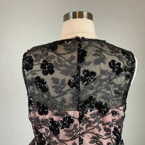 JS Collections Sequined Lace and Crepe Wide Leg Pant Jumpsuit Black Size 18 - Picture 8 of 12